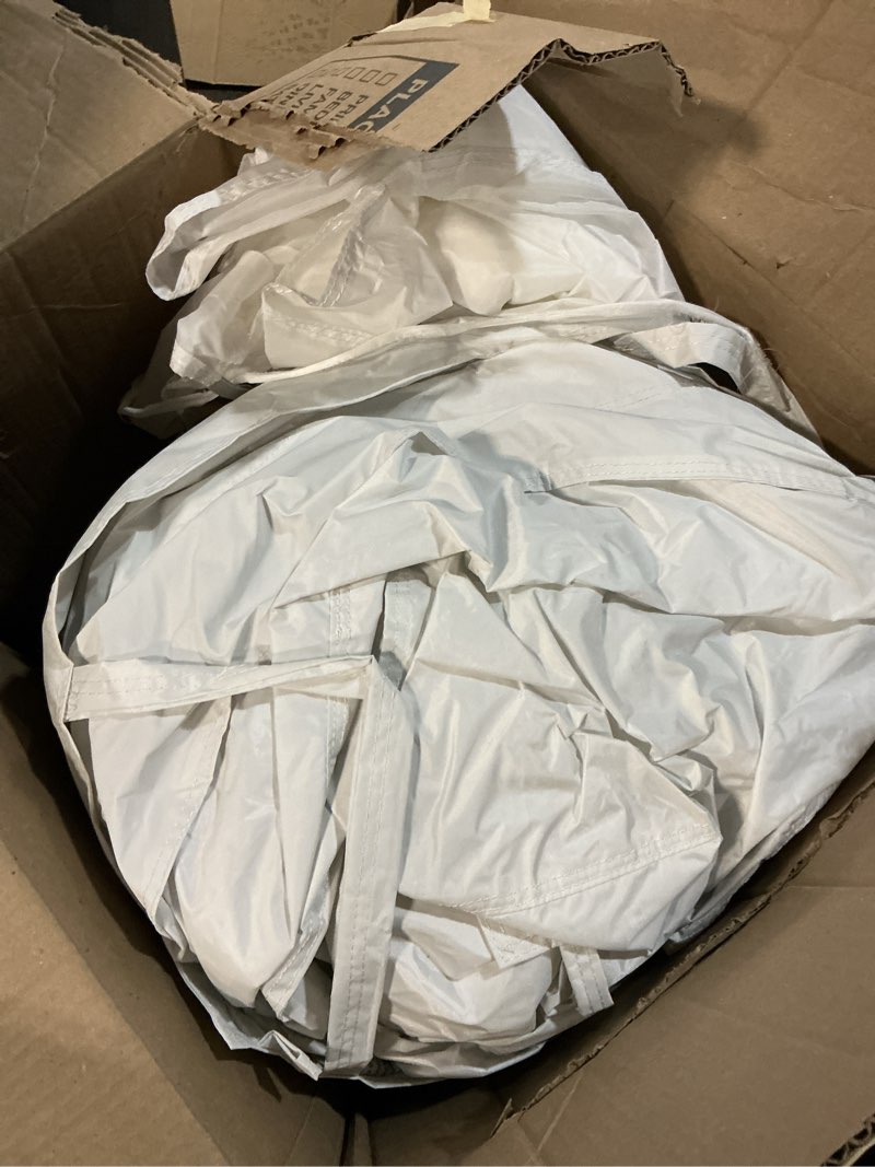 Condition photo showing As Is for White Bounce House, Bounce House for Kids 3-6 with Double Slides, Bouncy House with Ball Pit Blower Included, Bouncy Castle IndoorOutdoor, 10.5ft L x 9.3ft W x 7.3ft H, Nice Choice for Party