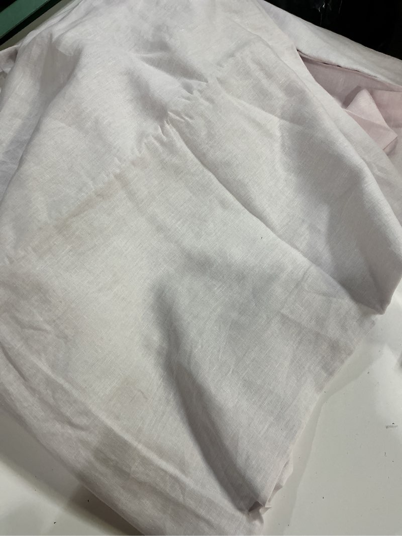 Condition photo showing Good Condition for quince, european linen curtain - single panel 48”x96/vintage blush