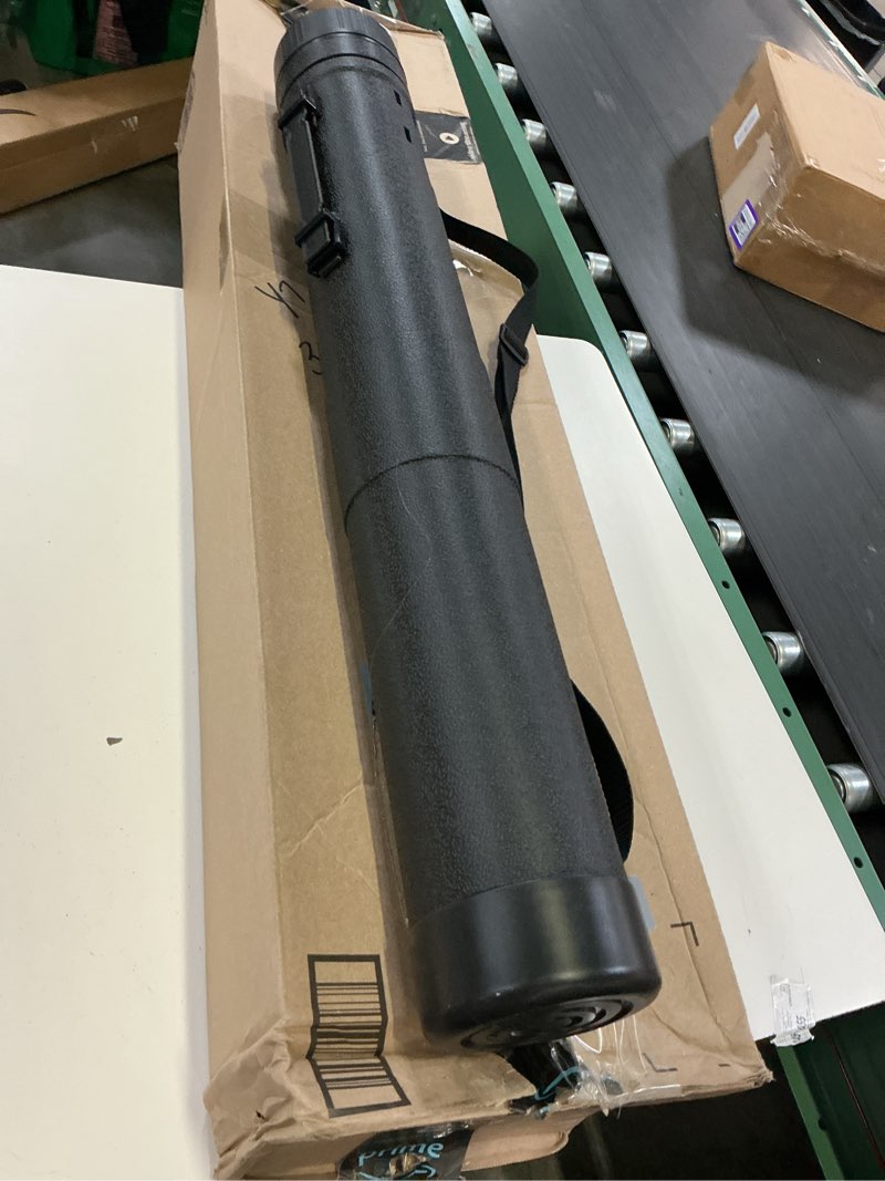 Condition photo showing Good Condition for calpalmy 2-pack extendable poster tubes expand from 30.5” to 49” with shoulder strap and handle | carry documents, blueprints, drawings and art | black portable durable round storage cases x-large round black