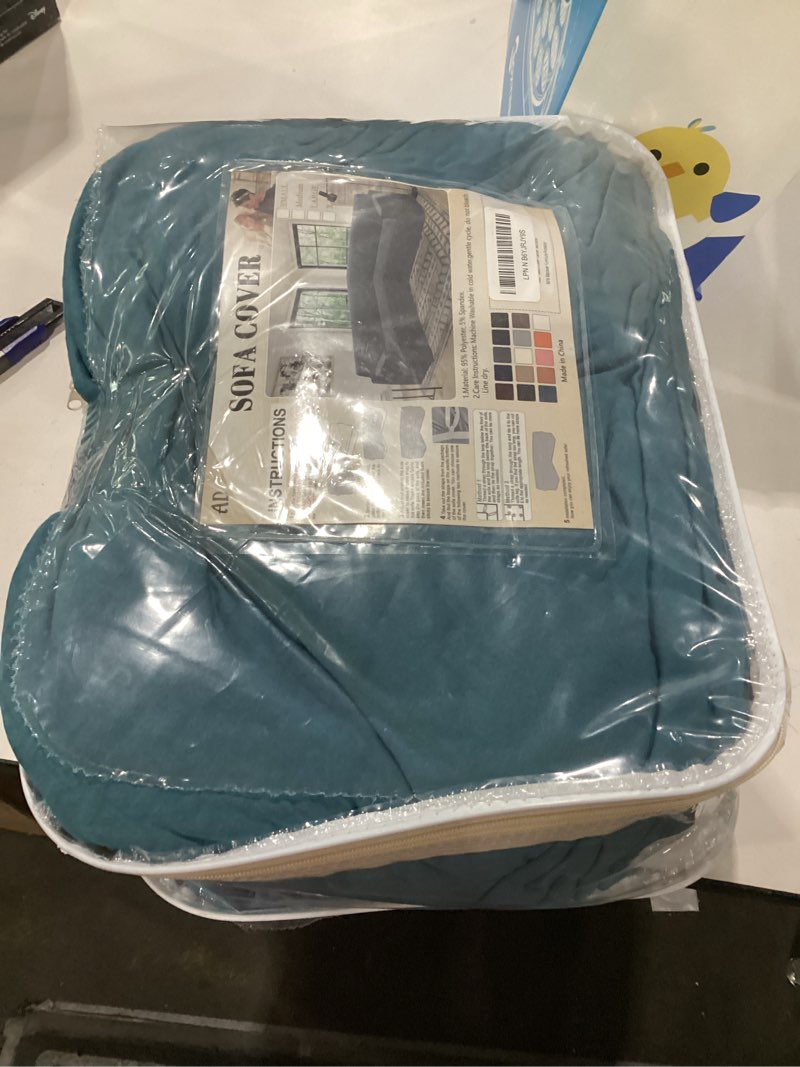 Condition photo showing Good Condition for aliecom extra soft corner sectional sofa covers l shaped couch cover sectional slipcovers with non slip foams jacquard stretch u shape furniture protector for pets dogs (ash grey, large) large ash grey