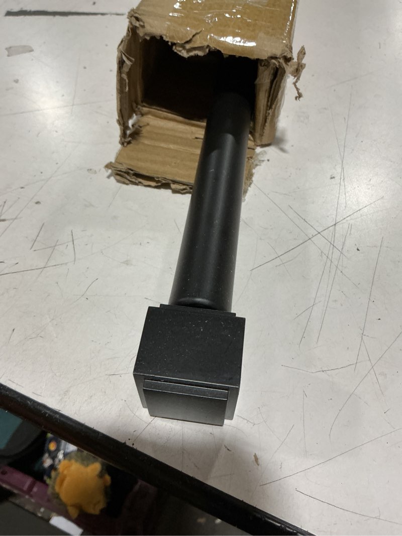 Condition photo showing Good Condition for 1" curtain rod telescoping single drapery rod 36-72 inches, with square heavy duty aluminum alloy finials, matte black matte black 36-72"