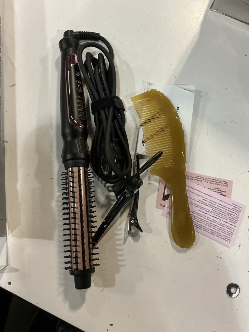 Condition photo showing Good Condition for thermal brush, heated round brush & curling iron with ceramic ionic technology, hair tools for volumizing & styling, travel-friendly hot comb with adjustable temperature?rose gold 1 inch?