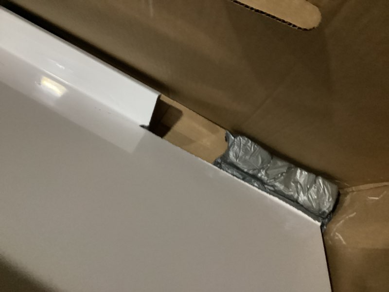 Condition photo showing As Is for project source cultured marble vanity tops 61-in x 22-in white cultured marble integral single sink 3-hole bathroom vanity top