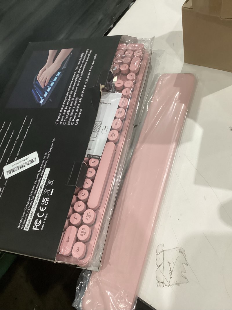 wireless keyboard and mouse combo, round backlit keycaps, retro typewriter keyboard with detachable 