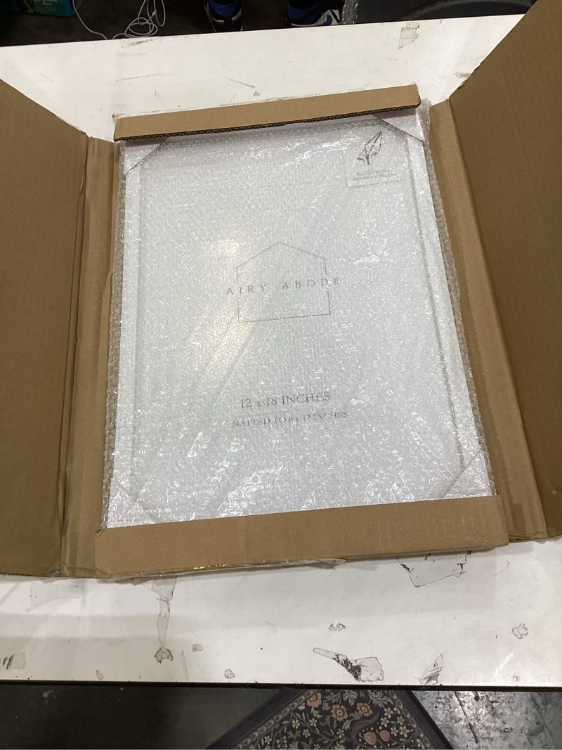 Condition photo showing New/Like New for Premium White Wood Picture Frame 12x18 Matted to 8x12 - Pick Your Size and Color White 12x18