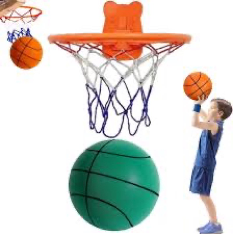ealacritas non-compress size 7 (29.5”) grooved airless silent basketball & indoor hoop & shooting fo