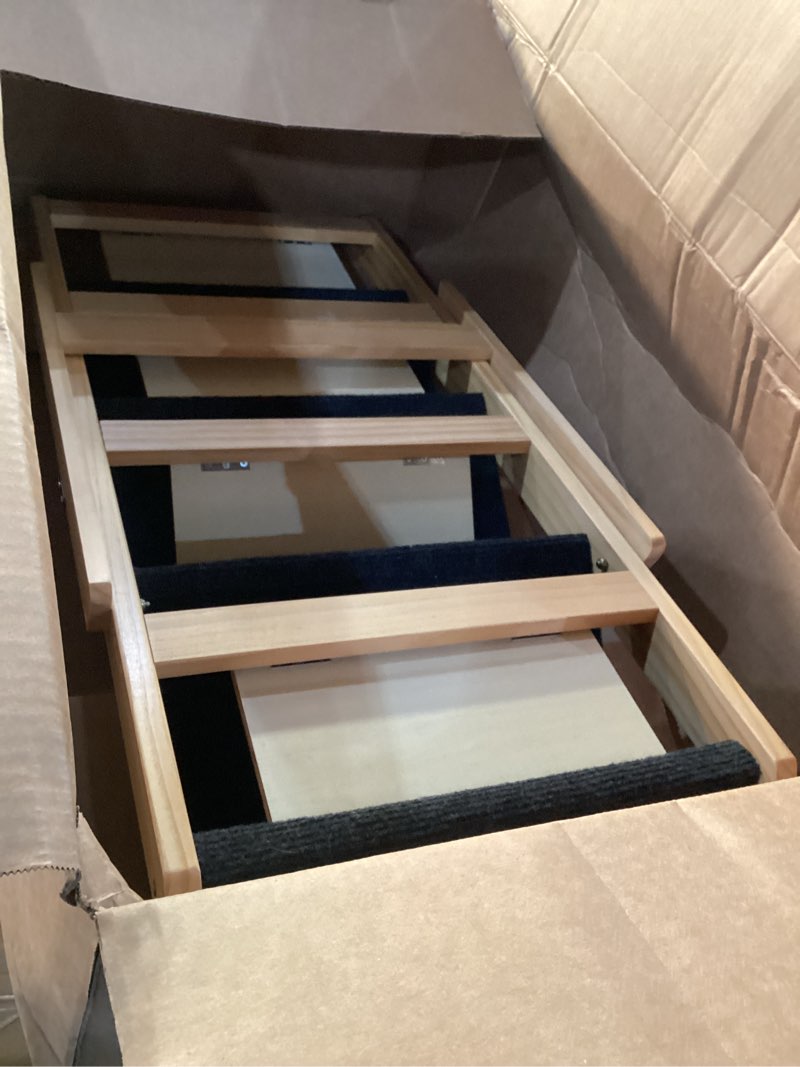 BRIKY 2-in-1 Dog Stairs/Ramp with 4 Steps, Foldable Dog Stairs for High Beds Cars Couch, Durable Woo