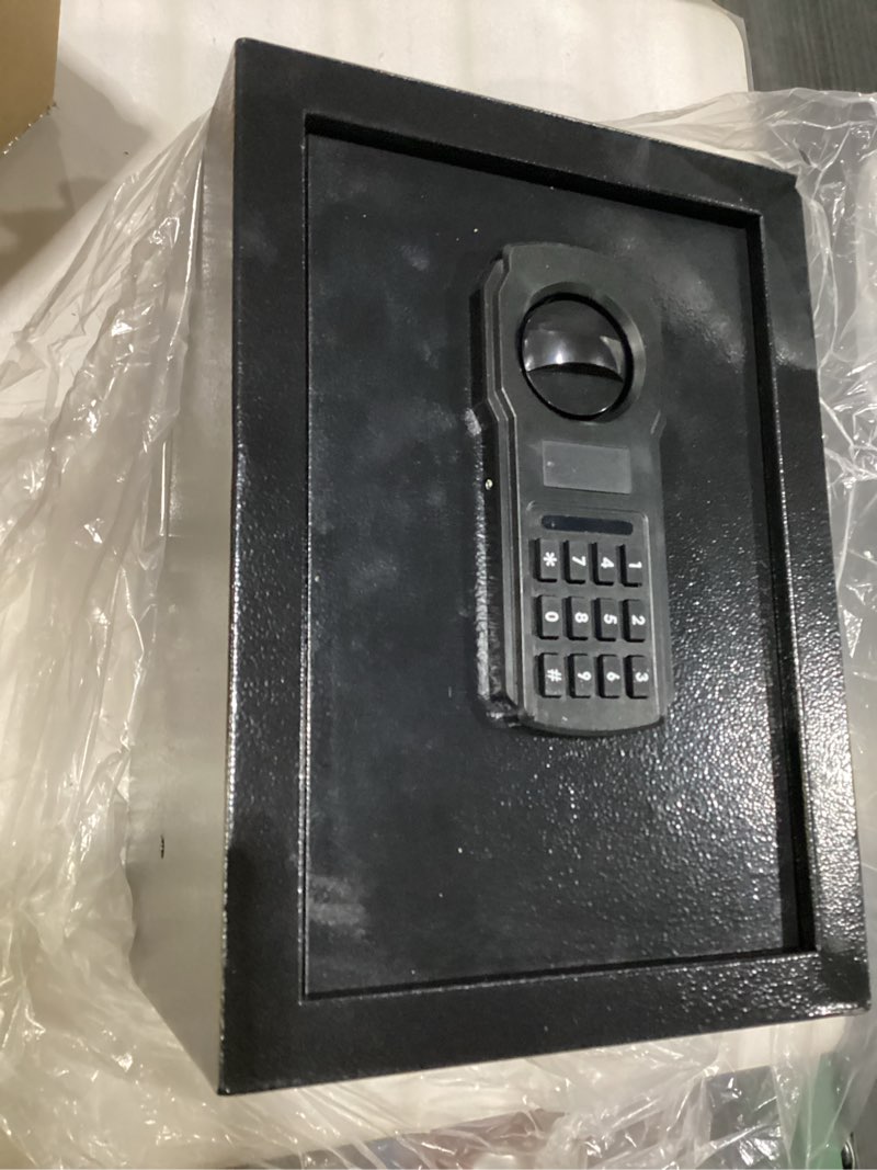 Condition photo showing Good Condition for 9.84"H Small Safe Box for Personal Privacy, 1.2 Cu Ft Security Safe with Fireproof Money Bag, Digital Safes with Combination Lock and Removable Shelf for Home Money Cash Medicine Documents 9.85"H x 9.85"D x 13.78"W