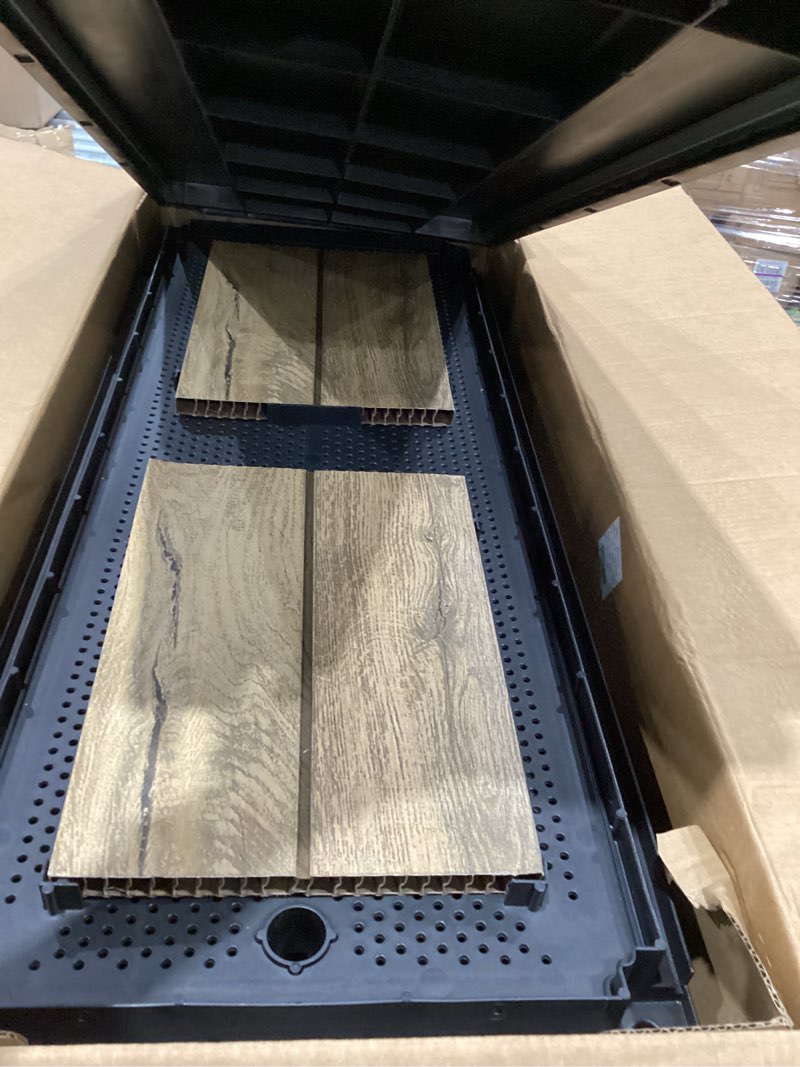 Condition photo showing As Is for keter signature 29 gal. resin elevated garden bed – stylish, durable planter