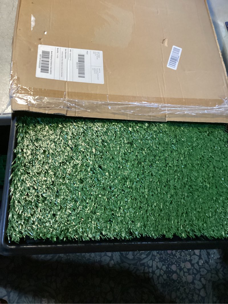 Condition photo showing New/Like New for Artificial Grass Puppy Pee Pad for Dogs and Small Pets - 20x30 Inch, Reusable 4-Layer Turf Pads for Dogs with Tray - Indoor and Outdoor Fake Grass Potty Pet Supplies by PETMAKER Large 4-Layer System