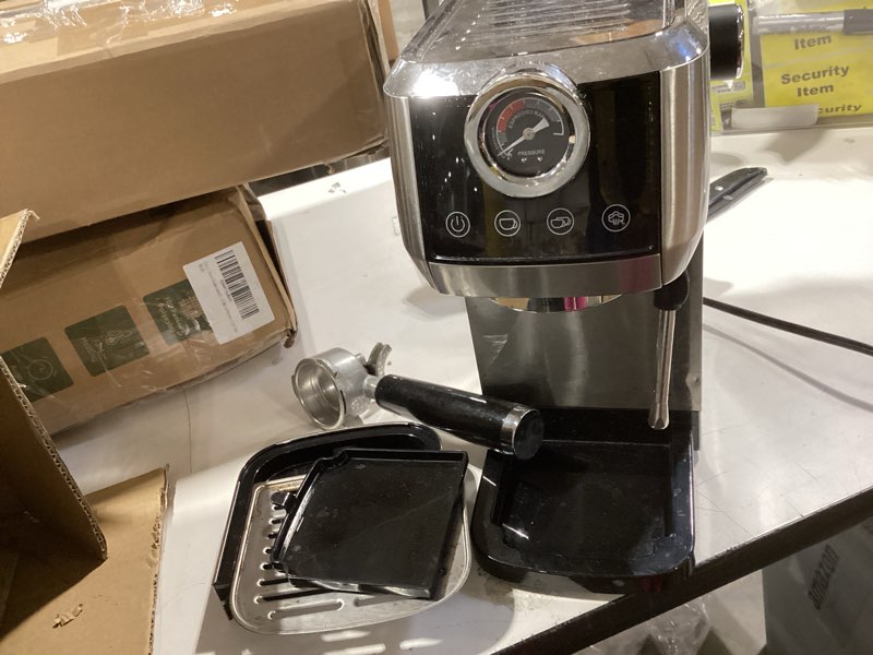 Condition photo showing As Is for wirsh Espresso Machine, 20 Bar Semi-Automatic Espresso Maker with Pressure Gauge, Steam Wand, Stainless Steel Expresso Coffee Machine for Espresso/Latte/Cappuccino, Touch Screen,Home Barista Plus