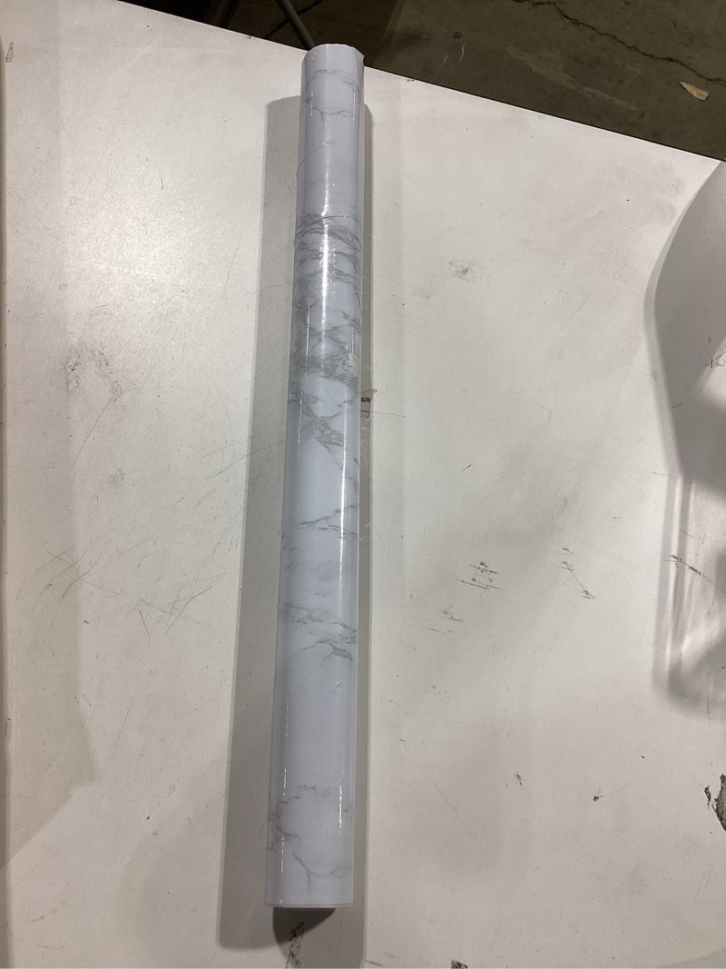 Condition photo showing Good Condition for practicalws marble wallpaper granite white and grey paper roll 23.6" x 118" kitchen countertop cabinet furniture is renovated thick pvc easy to remove without leaving glue upgrade 23.6" x 118" gray/white
