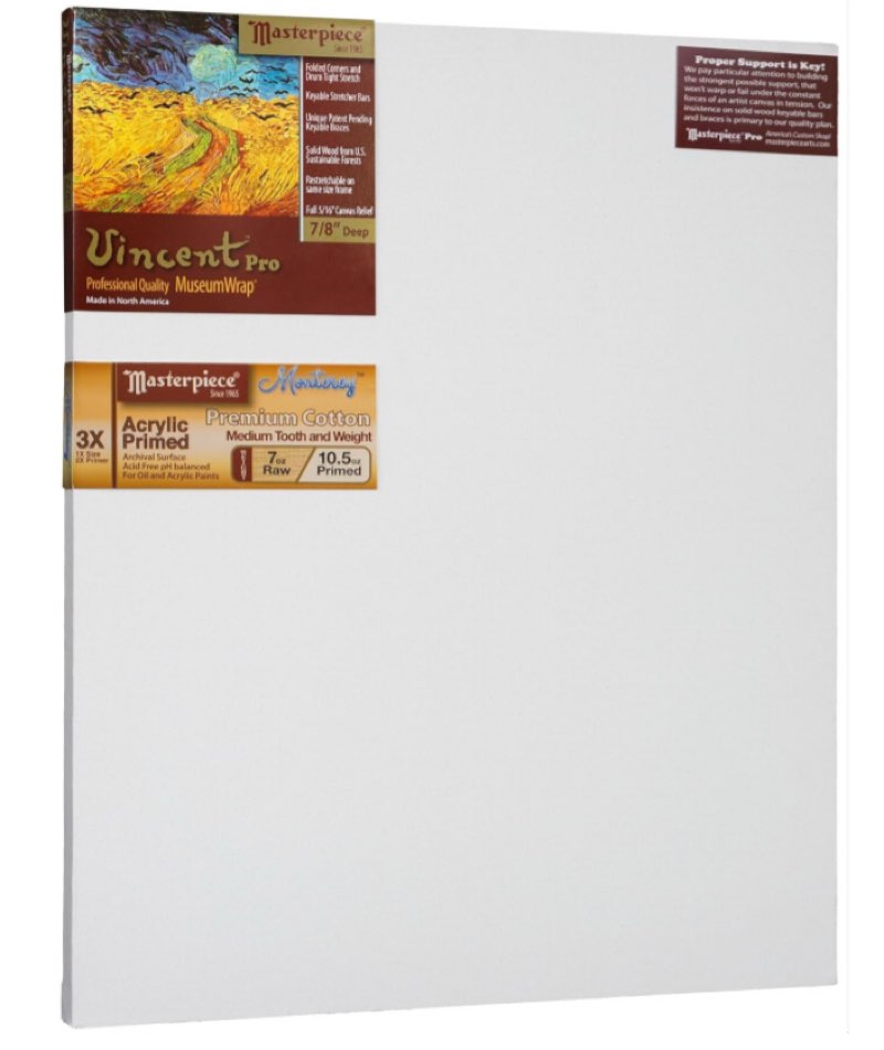 MASTERPIECE Z2VM-2222 Vincent Pro 7/8" Deep Monterey 10.5 oz Cotton Medium Texture Stretched Canvas 