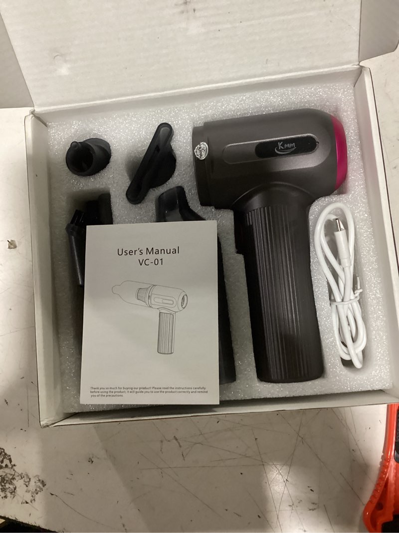 Condition photo showing Good Condition for kmm handheld car vacuum cleaner, 4 in 1 vacuum cleaner 16000pa air duster, 3-speed adjustable 120w high power vacuum cleaner with led light and multi-nozzles for car, home, office, pet gray