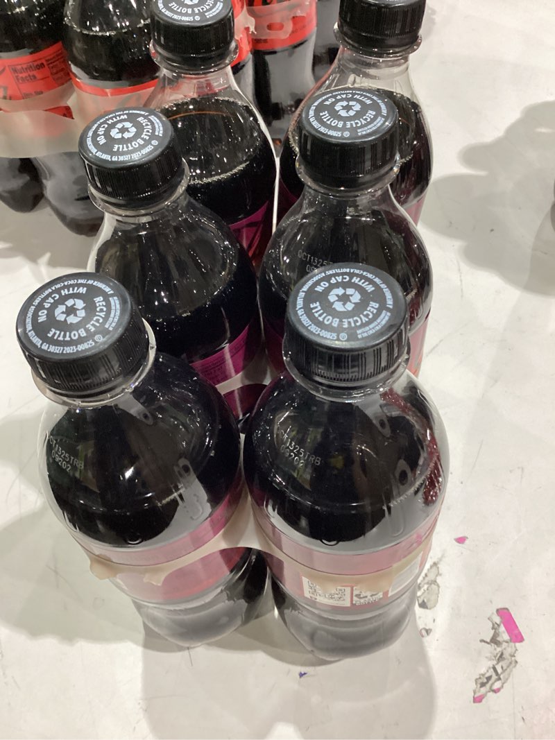 Condition photo showing As Is for Coca-Cola Zero Sugar Cherry Diet Soda Soft Drink, 16.9 fl oz, 6 Pack
