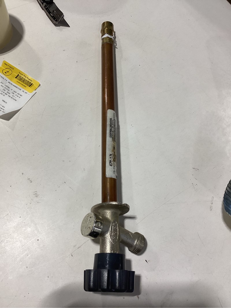 Condition photo showing As Is for prier products diamond 12-in l x 1/2-in mip brass anti-siphon frost resistant half turn sillcock item #54345 | model #478-12l