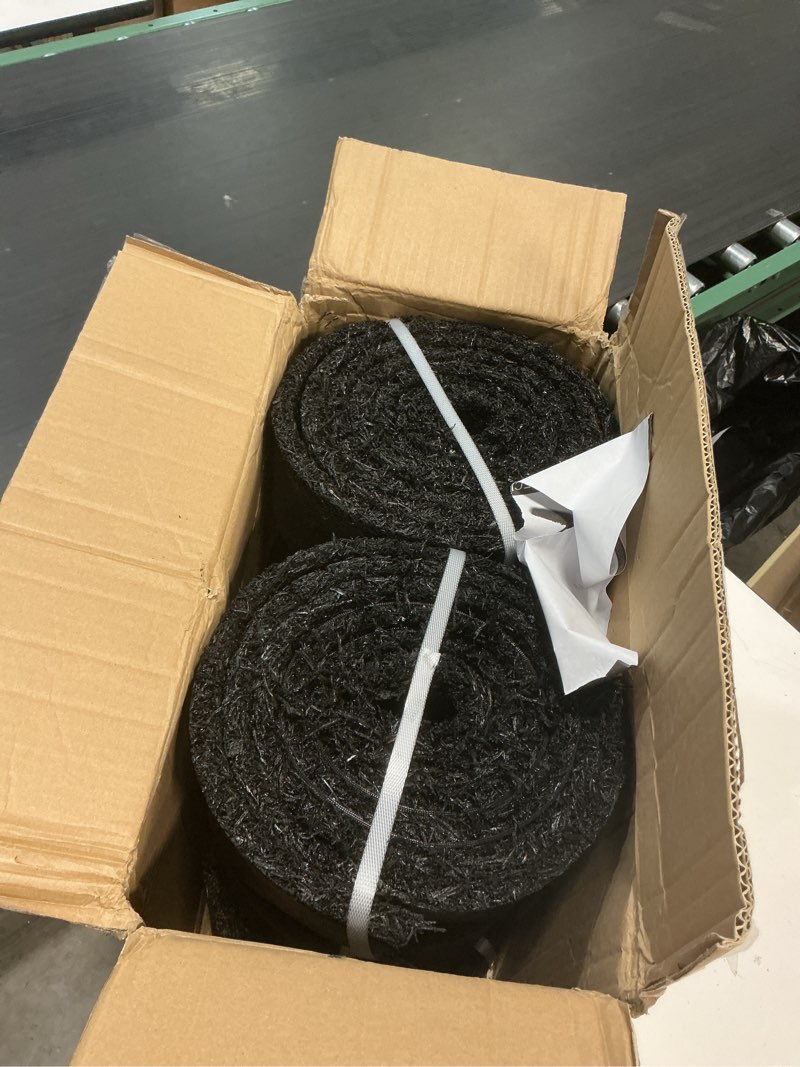 Condition photo showing New/Like New for vevor rubber mulch mat roll, 6 rolls 120 x 4.5 in, recycled rubber permanent mulch edging border, natural-looking flower barrier with stakes, 0.5 in thick cuttable garden edgings for landscaping