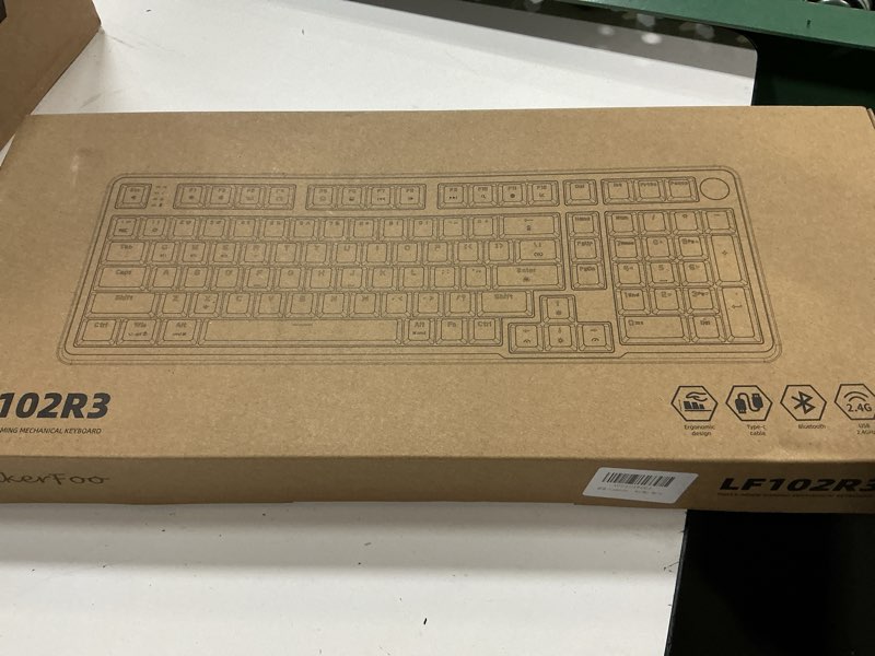 Condition photo showing New/Like New for full size mechanical keyboard, wireless gaming keyboard, hot swappable blueberry switch, 2.4g/usb-c/bt5.0, gasket mount with double shot pbt keycap, win/mac, white
