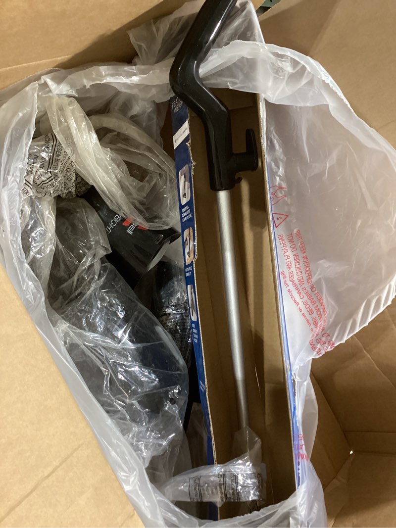 Condition photo showing As Is for bissell 2033m featherweight stick lightweight bagless vacuum and electric broom with crevice tool for hard floors and carpets, black