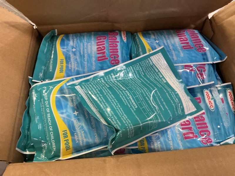 Condition photo showing Good Condition for poolacc balance guard for swimming pool ph and alkalinity maintenance, easy to use water balancer, optimizes chlorine performance, keeps water crystal clear and prevents corrosion, 36 pack