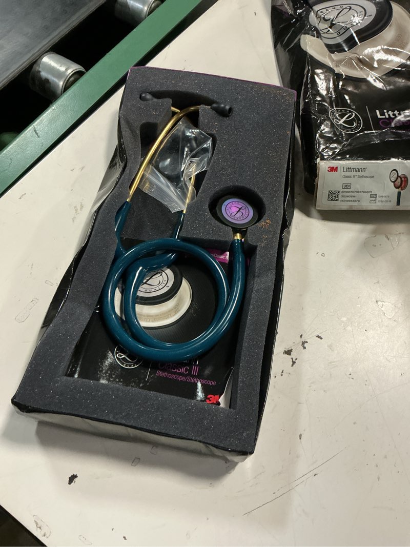 Condition photo showing Good Condition for 3m littmann classic iii monitoring stethoscope, stainless steel rainbow-finish chestpiece, 27" raspberry tube
