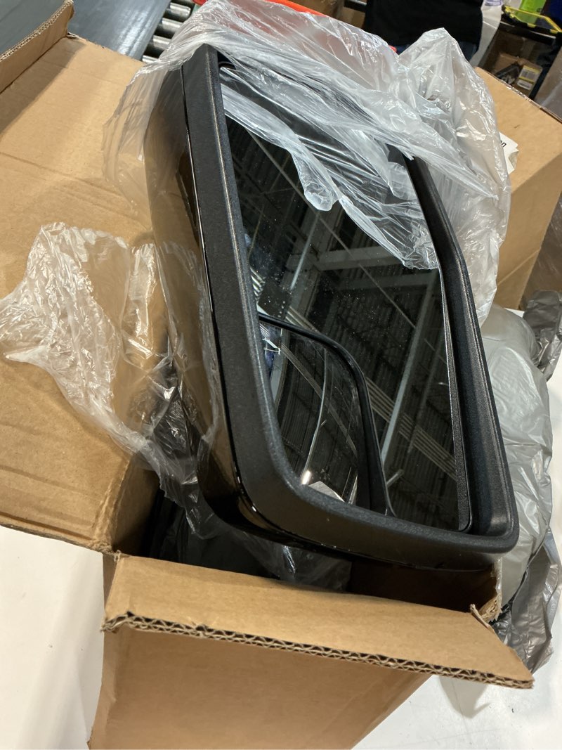 Condition photo showing Good Condition for left driver side mirror compatible with chevy silverado 1500 2019-2024 | with manual folding heated power glass convex blind spot glass black replace# gm1320583 (5 pins) l-5pin black