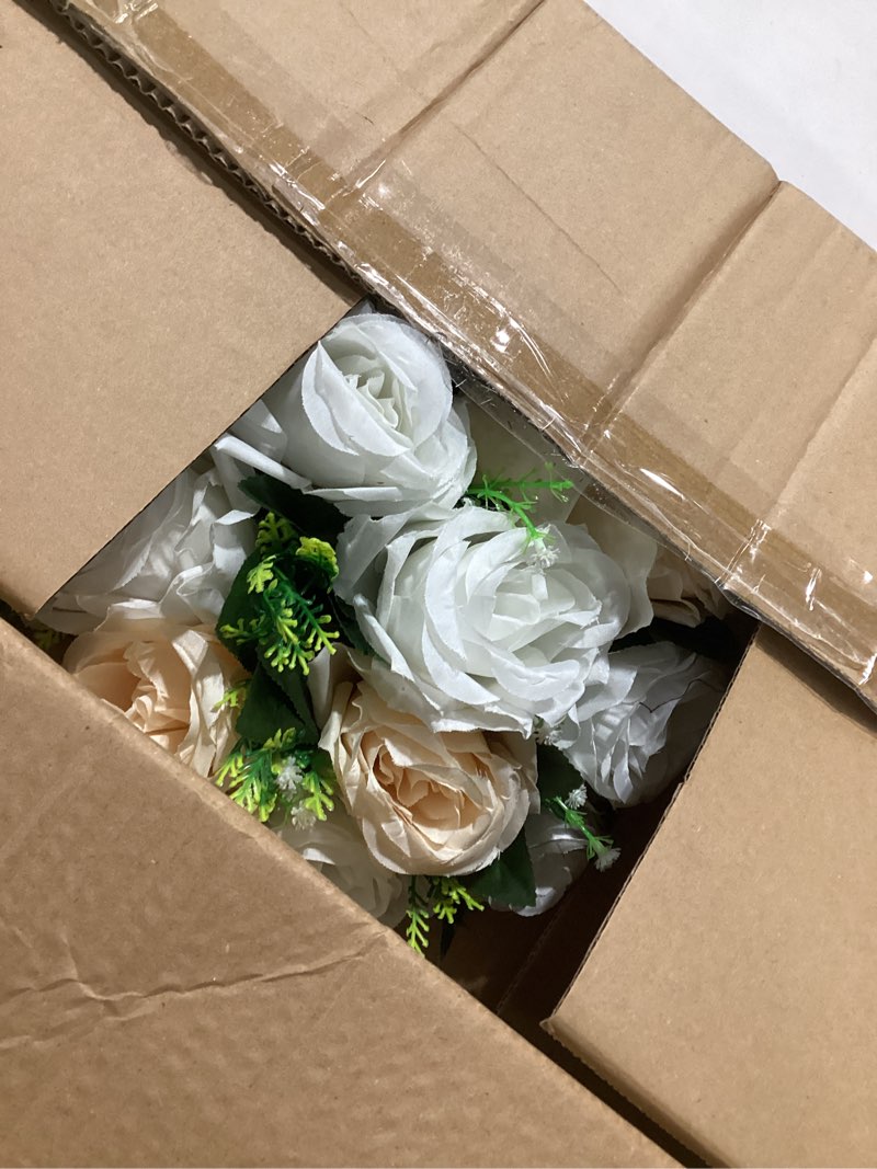 Briful Fake Floral Balls for Centerpieces - 2PCS 11.8" Large Faux Rose Flower Arrangement Silk Flowe