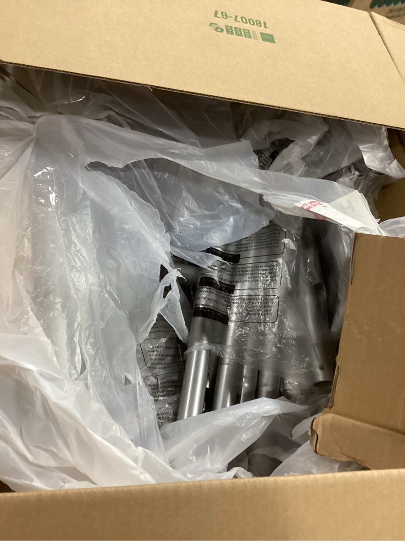 Condition photo showing As Is for Clothes Rack - Large-Capacity Clothing Racks for Hanging Clothes with Lockable Wheels, Space-Saving Metal Coat Rack for Bedroom, Laundry Room, Entryway, 45.6" x 16.9" x 59", Silver Silver 45.6" x 16.9" x 59"(1 Rod)