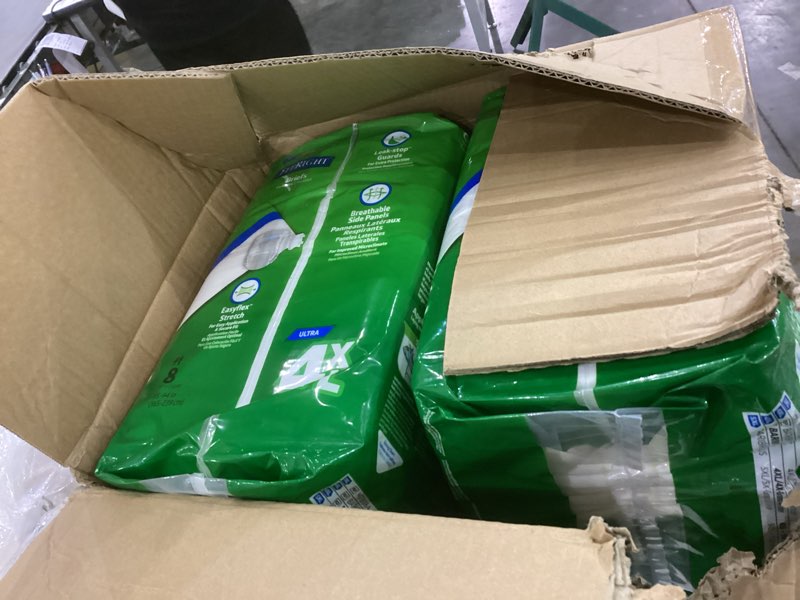 Condition photo showing New/Like New for Medline FitRight Incontinence Diapers, Specialty Size Adult Diapers, For Men And Women, Maximum Protection, Waist Size 65"–94", 4XL, 8 briefs per bag, 32 briefs per case 4X-Large (32 Count)