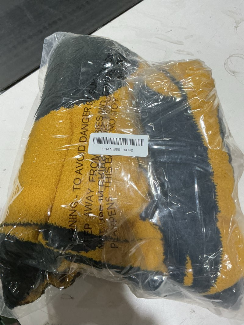 Condition photo showing Good Condition for cozecube super soft fullfy microfiber reversible knitted blankets, warm cozy fuzzy plush throw, black and yellow polka dot throw blanket for couch bed sofa, 50" x 60" 50"x60" d-gold yellow and black