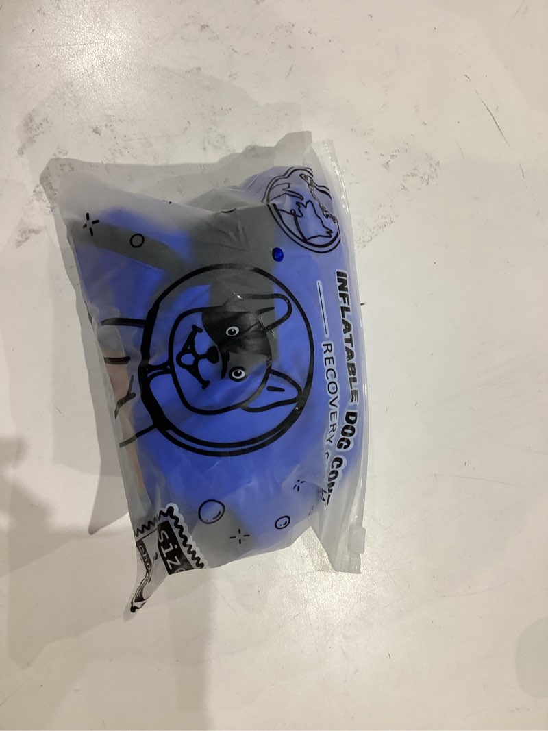 Condition photo showing Good Condition for supet inflatable dog cone for dogs to stop licking, dog neck donut collar recovery e collar to stop licking, soft pet cone for small medium large dogs solid blue l(neck 12"-16")