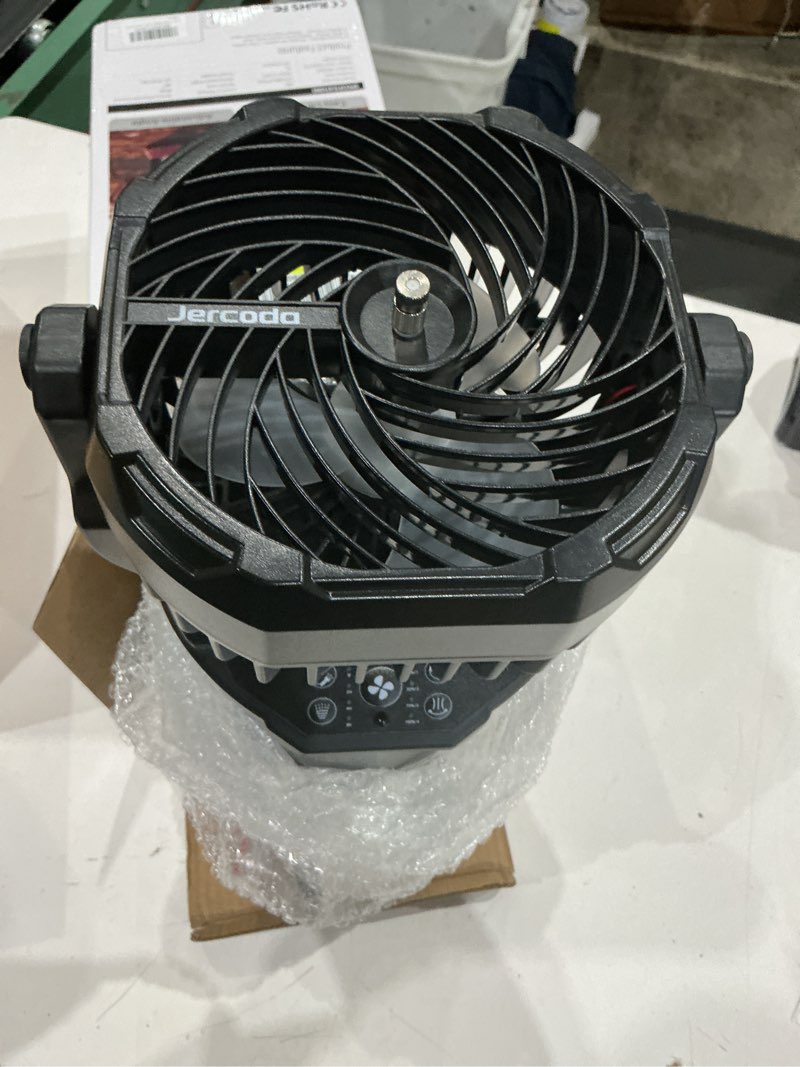 Condition photo showing As Is for jercoda misting fans for outside with 2l tank 30000mah rechargeable battery