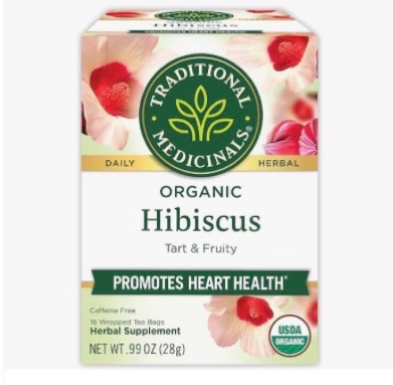 (Best by:JUN/2028)TRADITIONAL MEDICINALS TEA HIBISCUS ORG, 16 BG, PK- 6