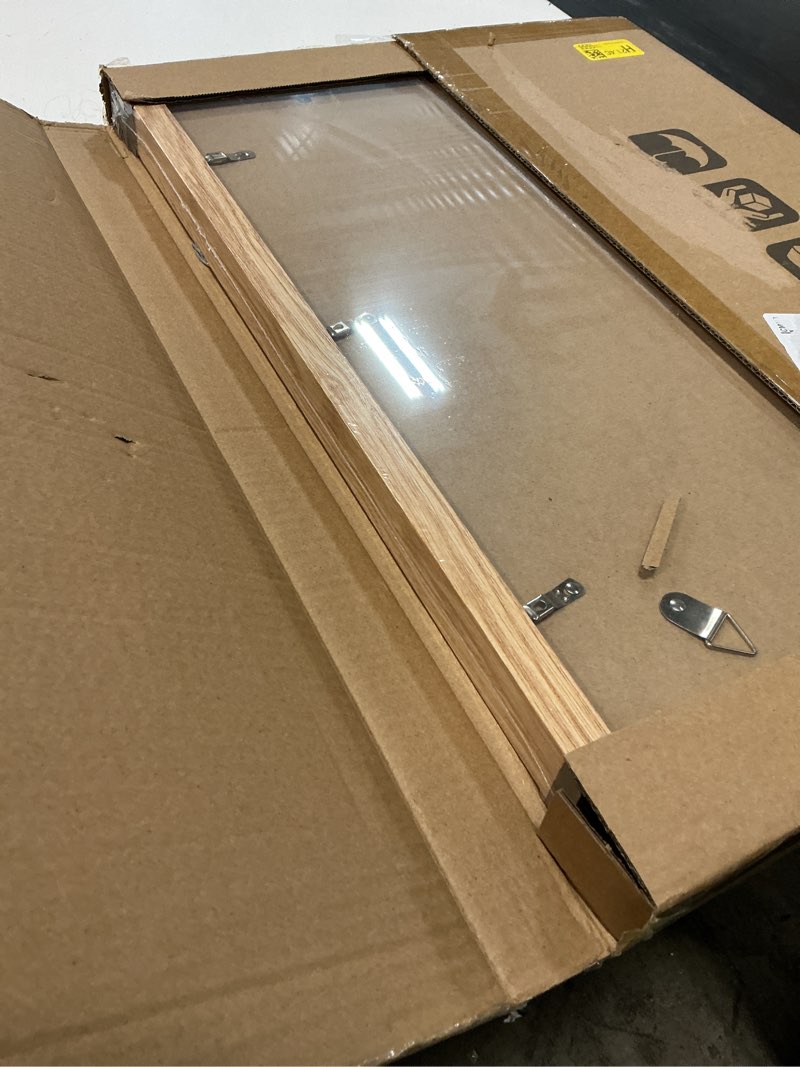 Condition photo showing New/Like New for hongkee 14x20 picture frame set of 2, natural oak wood style - display 14 x 20 picture without mat or 12x18 picture with mat, wall mounting horizontal and vertical natural oak 14x20 in