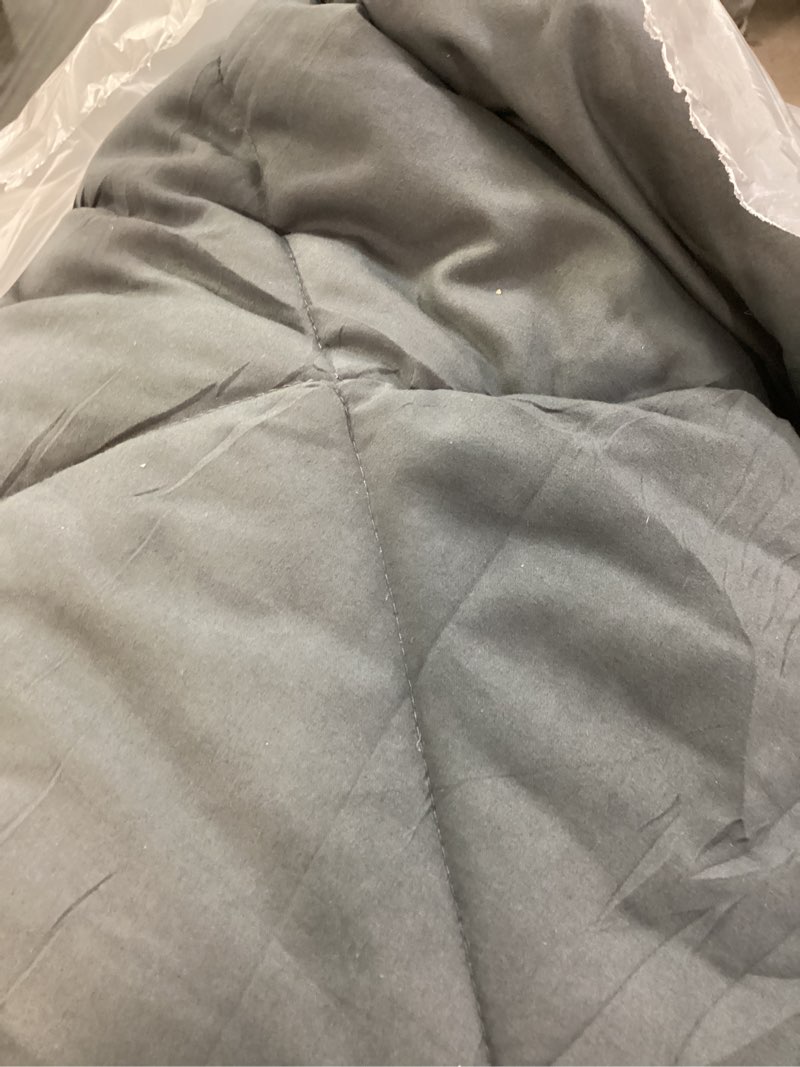 Condition photo showing Good Condition for love's cabin full comforter set dark grey, 7 pieces full bed in a bag, all season bedding sets with 1 comforter, 1 flat sheet, 1 fitted sheet, 2 pillowcase and 2 pillow sham full dark grey