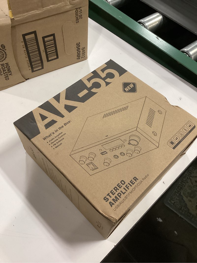 Condition photo showing New/Like New for Romica AK55 Stereo Audio Amplifier, 2 Channel 500W Bluetooth 5.0 Home Theater Power Amplifier with FM, Echo, AUX, USB, SD, MIC, Optical & Coaxial Inputs, AMP for Passive Speakers and Active subwoofer 2.0 CH With Opt/Coax Input