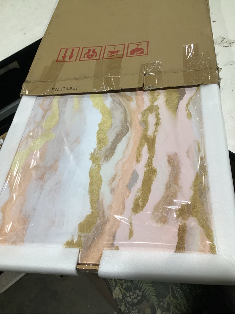 Condition photo showing Good Condition for yjyart canvas wall art gold living room decor pink canvas art room decor for teen girls home decor abstract paintings for bedroom office kitchen 24"x 48" 24"x48" pink