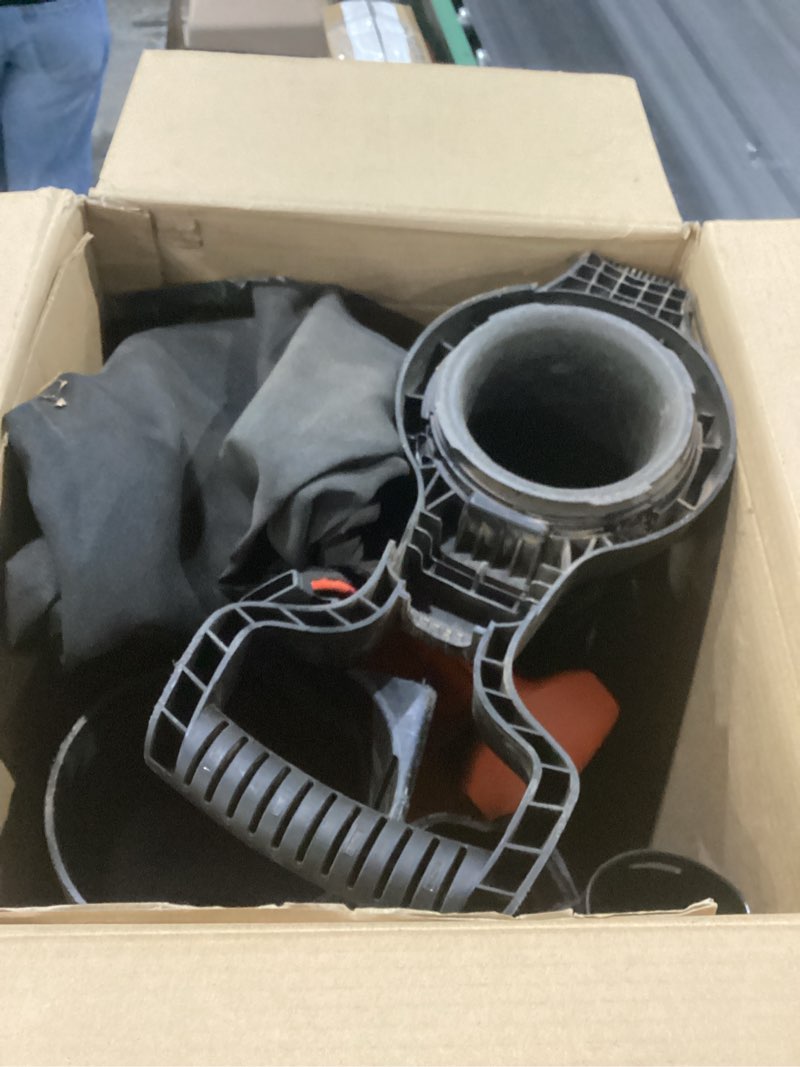 Condition photo showing As Is for NOT TESTED BLACK+DECKER Leaf Blower, Leaf Vacuum and Mulcher 3 in 1, Backpack Blowers for Lawn Care,250 mph Airflow, 400 cfm Delivery Power, Reusable Bag Included, Corded (BEBL7000)