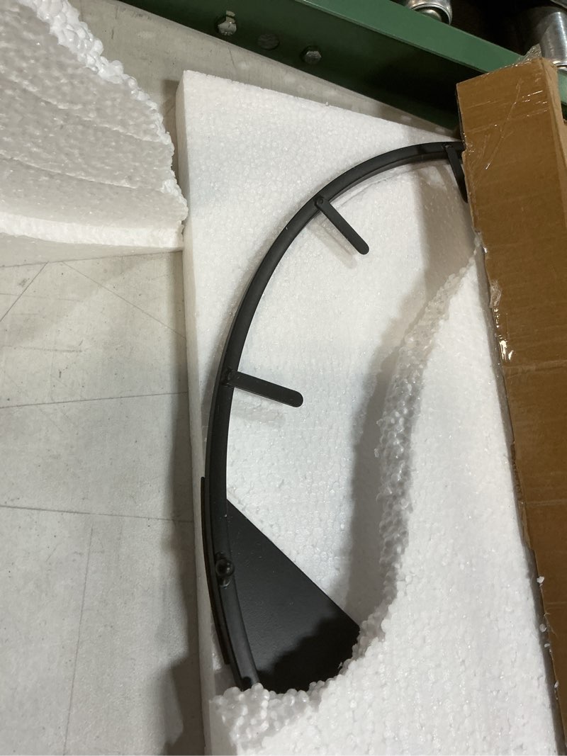 Condition photo showing As Is for Cuspin 16 Inch Wall Clock with Walnut Wood Dial, Modern Decorative Clock Silent Non-Ticking Battery Operated Metal Frame for Living Room, Kitchen, Office, or Bedroom Wall Decor, Black and Brown Modern Walnut 16 Inch