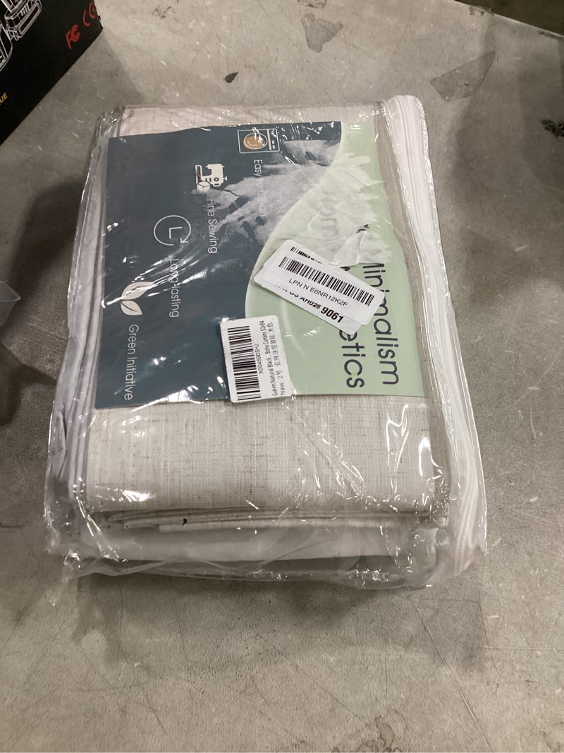 Condition photo showing Good Condition for guken cream linen blackout curtains 84 inch length 2 panels set for living room bedroom back tab thermal insulated 100% black out drapes room darkening window curtain ivory natural beige cream 52"w x 84"l (pack of 2)