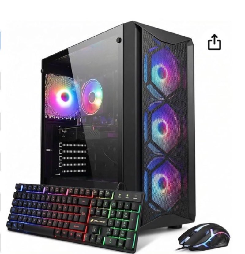 stgaubron gaming pc computer desktop, intel core i7 8th gen up to 4.1g, geforce rtx 3050 6g, 16g ddr4, 512g ssd, wifi 6, bt 5.2, rgb fan x4, windows 11 home