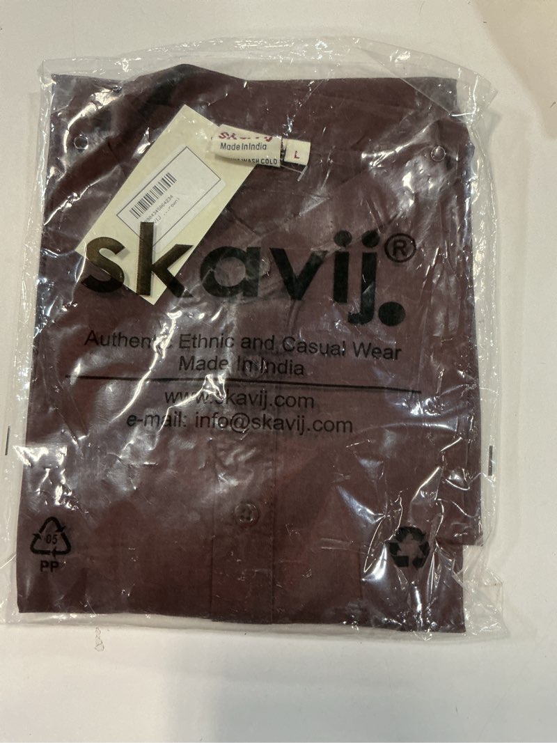 Condition photo showing New/Like New for skavij men’s pure cotton short kurta with chest pocket - solid eid & ramadan ethnic tunic small brown. size l