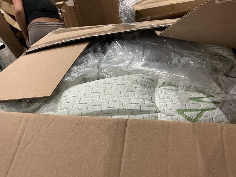 Condition photo showing As Is for extra thick mattress topper king size, waterproof soft viscose derived from bamboo, pillow top mattress pad, mattress cover 1000gsm filling with deep pocket for back pain relief