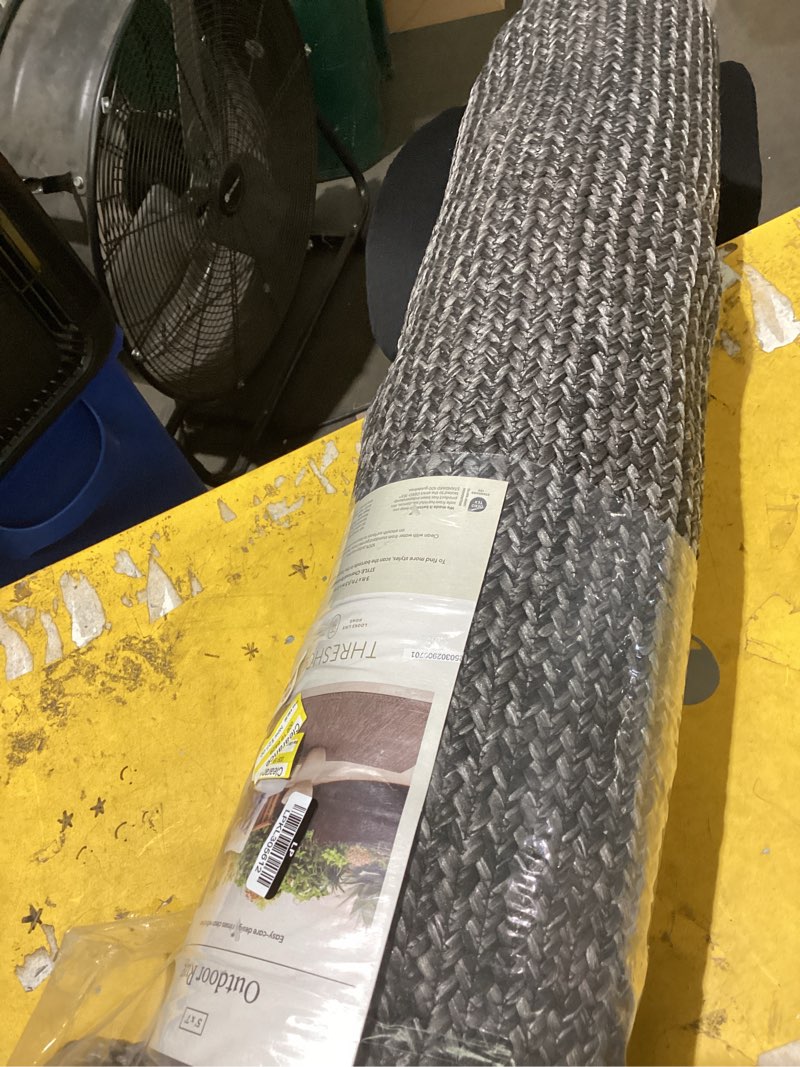 Condition photo showing Good Condition for 5'x7' natural woven rectangular braided outdoor area rug heathered charcoal - threshold™
