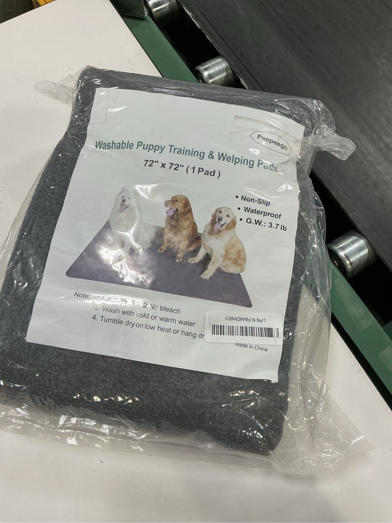 Condition photo showing New/Like New for peepeego non-slip dog pads extra large 72" x 72", washable pee pads with fast absorbent, reusable, waterproof for training, whelping, housebreaking, incontinence, for playpen 72x72 inch (pack of 1)