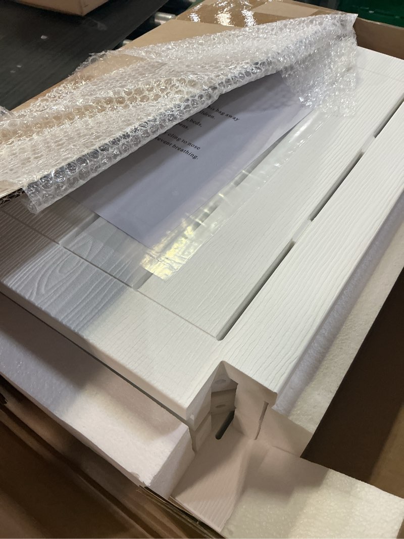 Condition photo showing New/Like New for Heavy Duty Shower Bench for Inside Shower, White Poly Bathroom Stool for Shaving Legs or Spa Bath Seat, Waterproof Plastic Bathroom Chair Seat with Adjustable Feet, Non-Slip L (21.3*14*17.3'') White