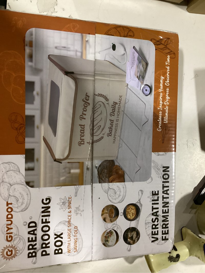 Condition photo showing New/Like New for folding bread proofing box with 50-113? temp control & 48h timer, dough proofer with metal rack, humidor, recipes, ideal for sourdough, bread baking, pizza, yogurt, kombucha, precise control l - 15.7" x 11.8" x 11.8"