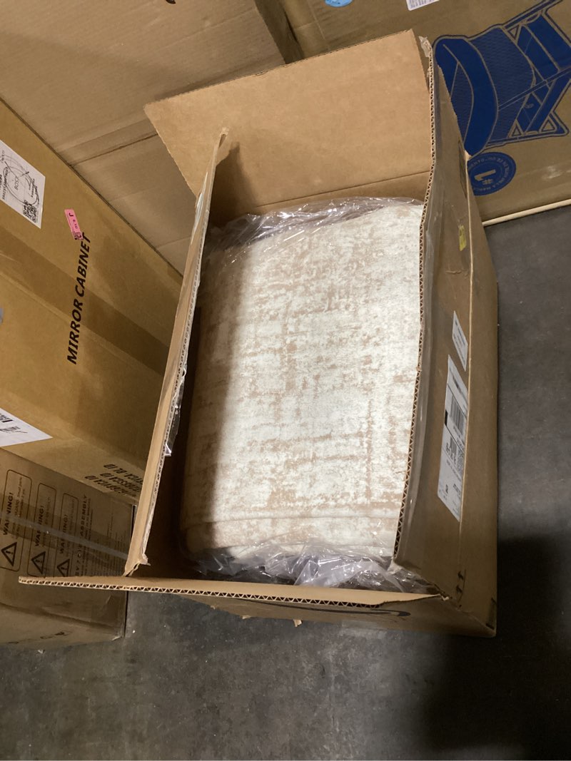 Condition photo showing New/Like New for 9x12 area rugs for living room washable rug: anti-skid abstract modern living room rug soft thin carpets indoor floor non-shedding carpet for bedroom dining farmhouse nursery home office beige white beige/white 9' x 12' (rectangular)