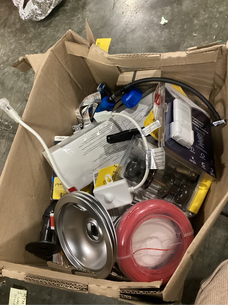 Condition photo showing As Is for assorted small tool, screws,latches,and home 