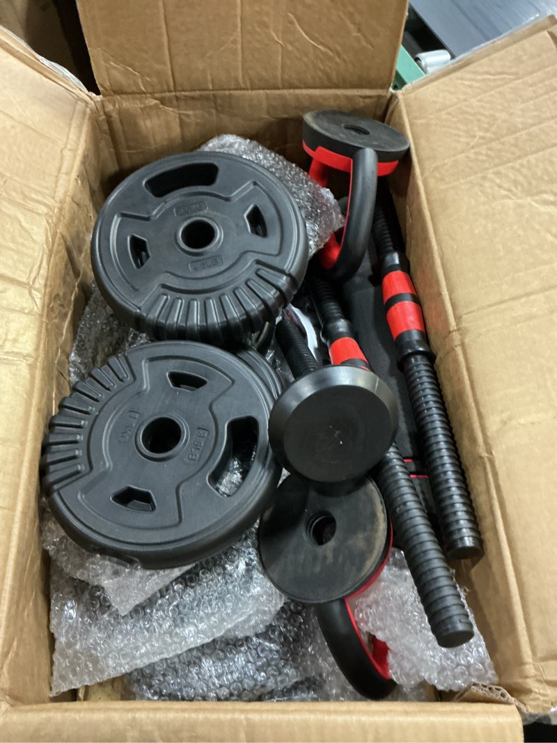 Condition photo showing Good Condition for adjustable dumbbell set, 20/30/45/70/90lbs, 5 in 1 multi-function dumbbells | converts to barbell kettlebell&push up stand, free weight set for home gym workout, suitable for men/women strength training 45lb(22.5lb pair)